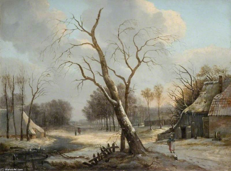 Dutch Winter Scene — Andreas Schelfhout