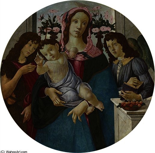 La Madonna Y El Niño Con Dos Ángeles — Sandro Botticelli