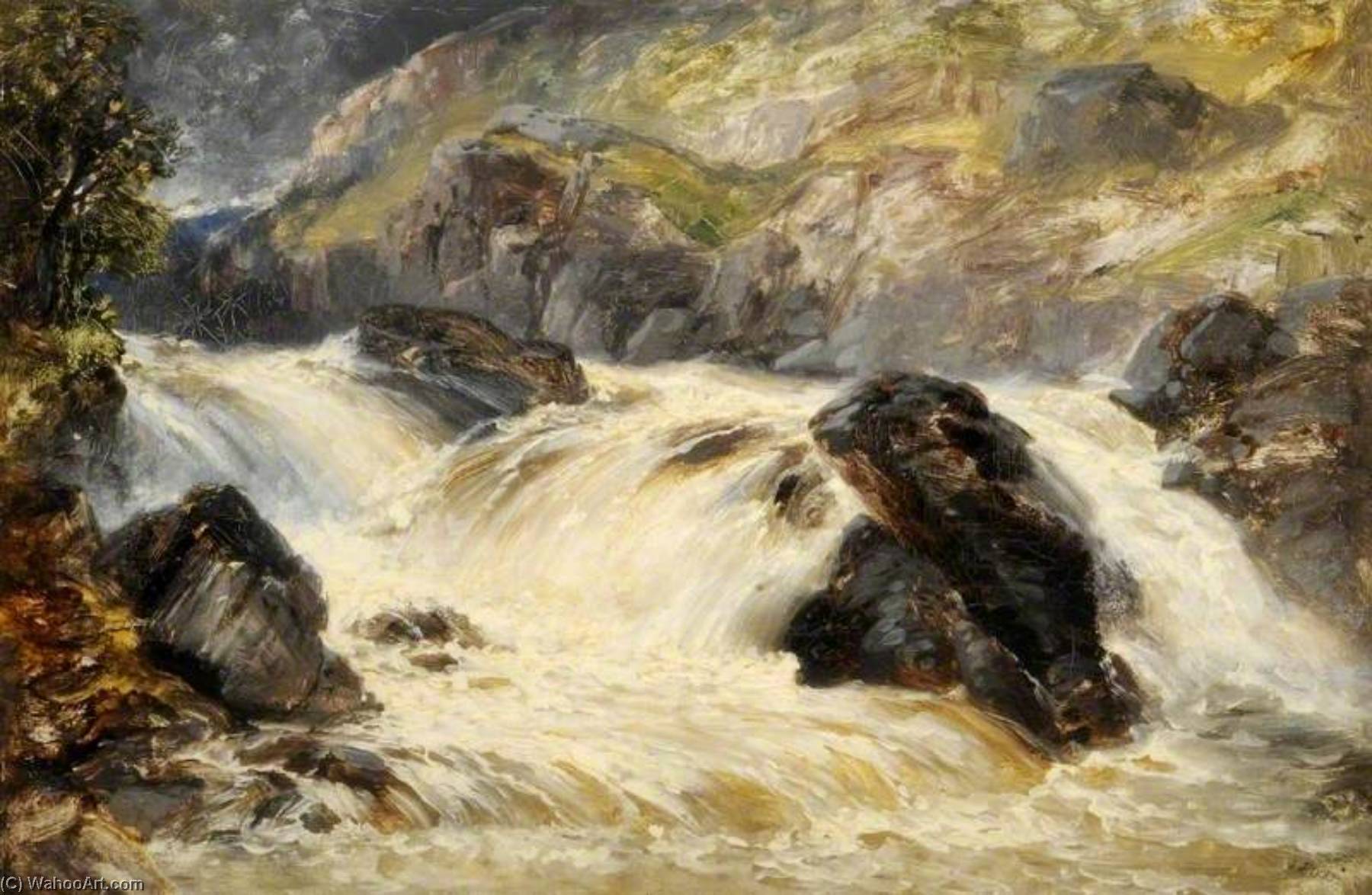 Falls Near Pont Y Cefn — James Poole