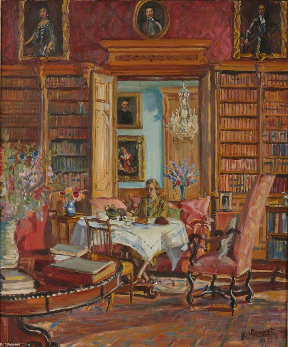 Interior – The Library — Marie Louise Roosevelt Pierrepont