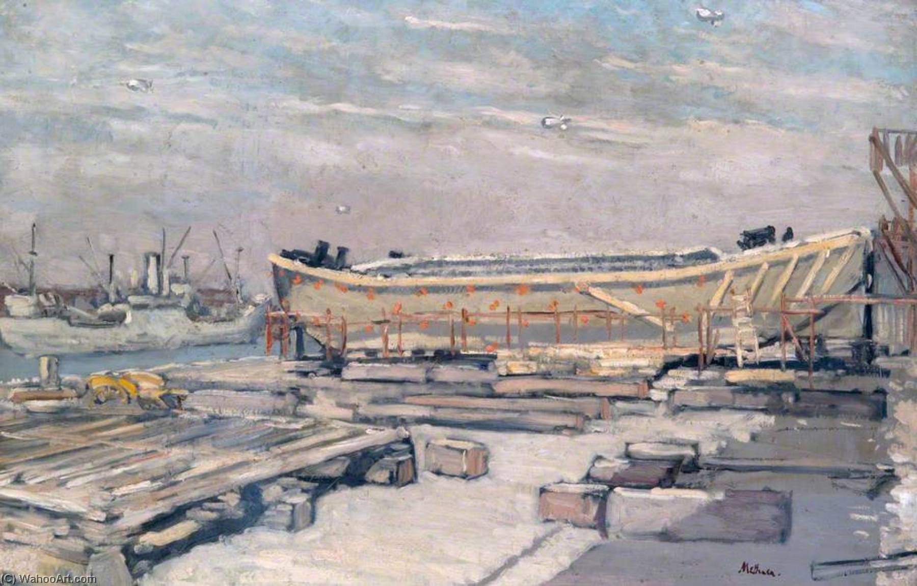 Invasion Craft Being Built In The West India Docks, 30 May 1944 — Paul Ayshford Methuen