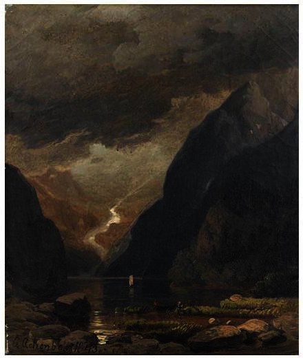 Le Rigi-rothstock Pres Du Lac Des Quatre Cantons (suisse) — Andreas Achenbach