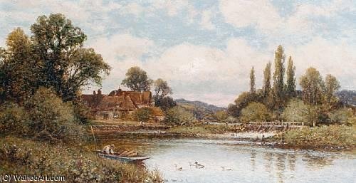 Pangbourne Weir, On The Thames — Alfred I Glendening