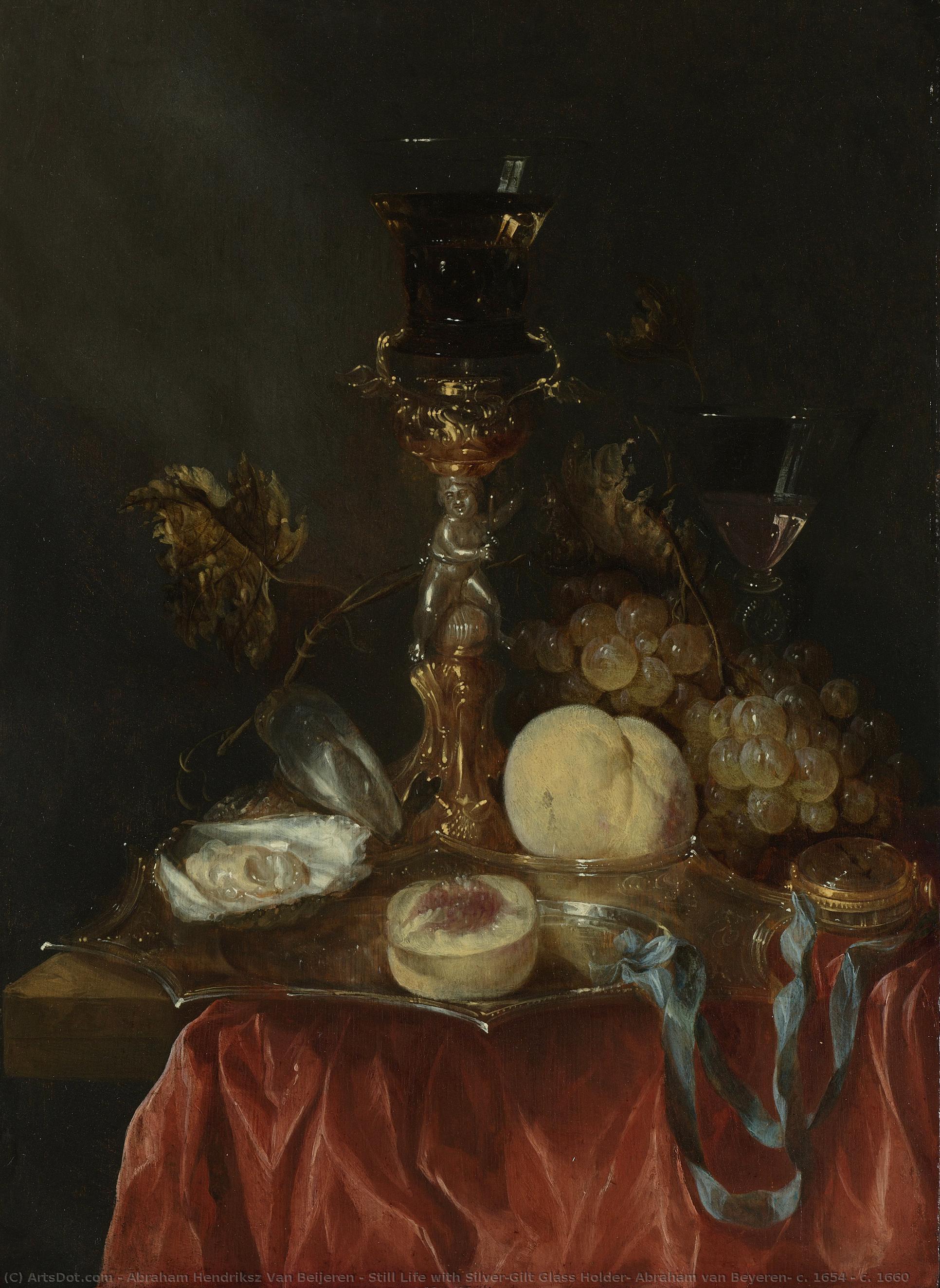 Still Life With Silver-gilt Glass Holder, Abraham Van Beyeren, C. 1654 - C. 1660 — アブラハム・ヘンドリックスス・ファン・ベイレン