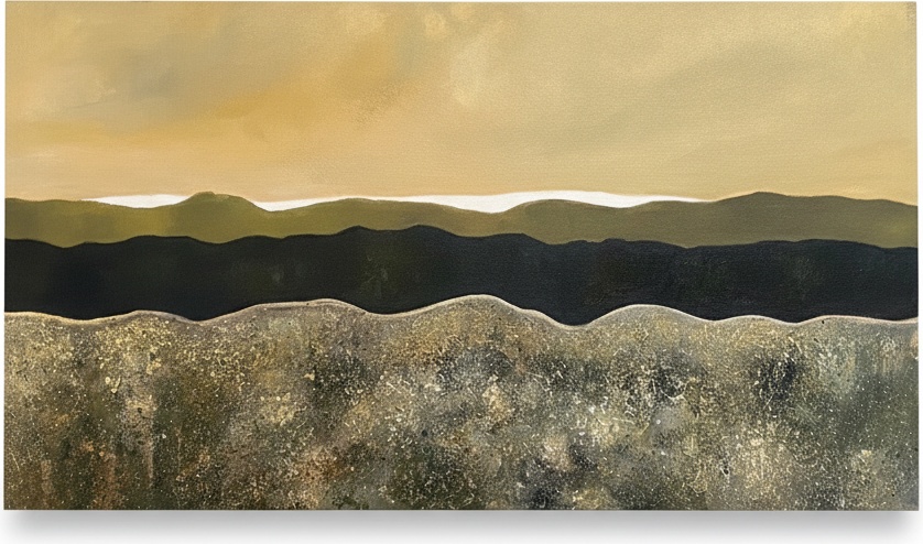 Abstract Earthscape Metal Wall Art - Hand-painted Landscape