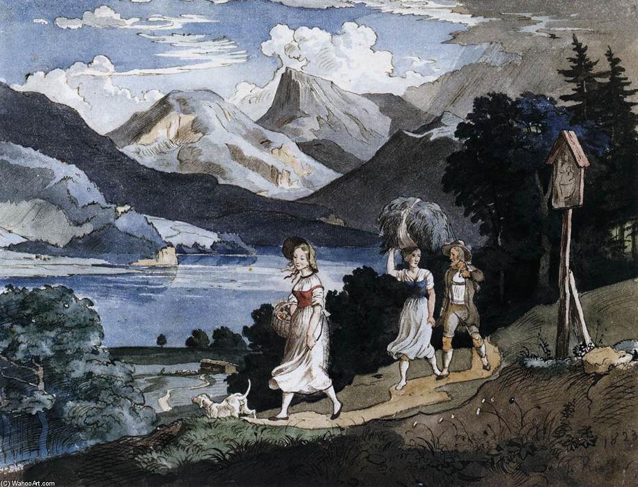 The Fuschlsee With The Schafberg Mountain In The Salzkammergut — Adrian Ludwig Richter