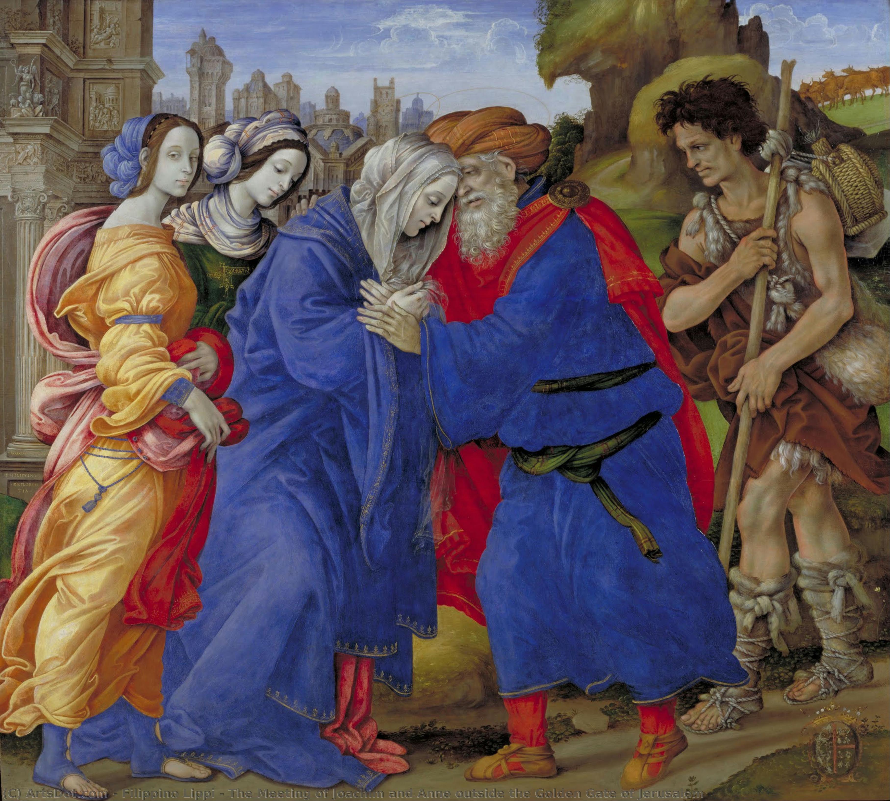 Die Begegnung Von Joachim Und Anna Vor Dem Goldenen Tor Von Jerusalem — Filippino Lippi