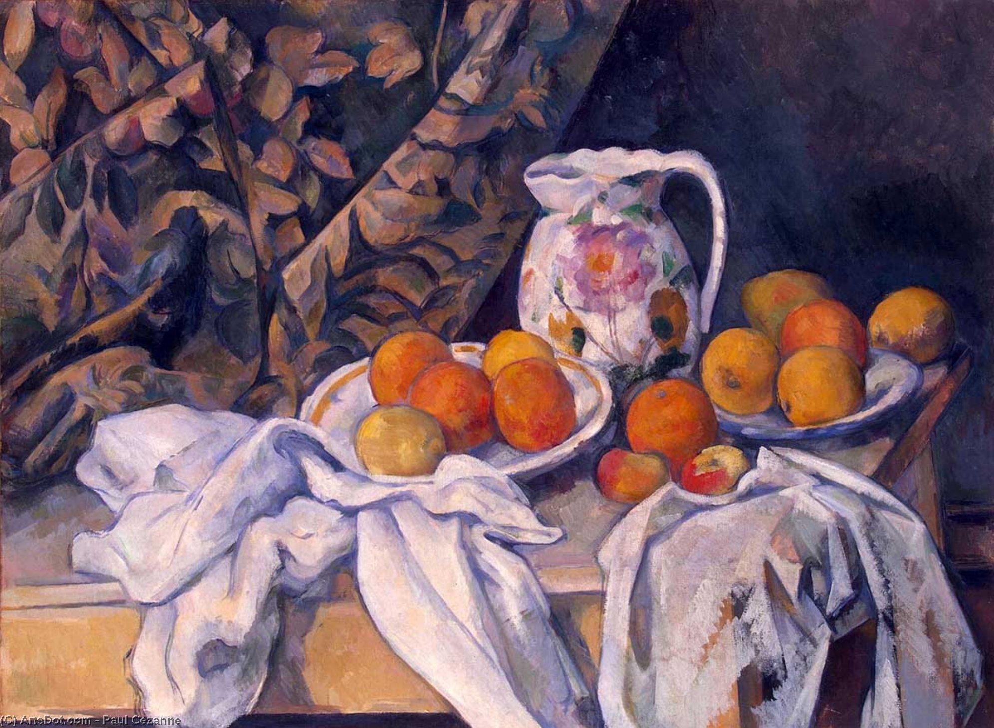 Still Life With A Curtain. Ca1895, Eremi — Поль Сезанн