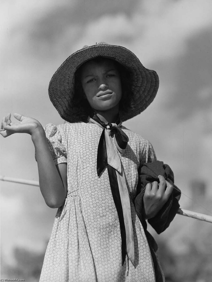 Daughter Of A Cajun Family Returning Home After Fishing In Cane River. Melrose, Louisiana — Marion Post Wolcott