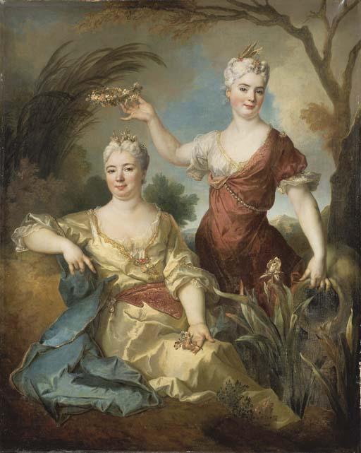 Portrait Of Baroness Of The Leu Aubilly And Her Daughter, Madame De Guinaumont — Nicolas De Largillière