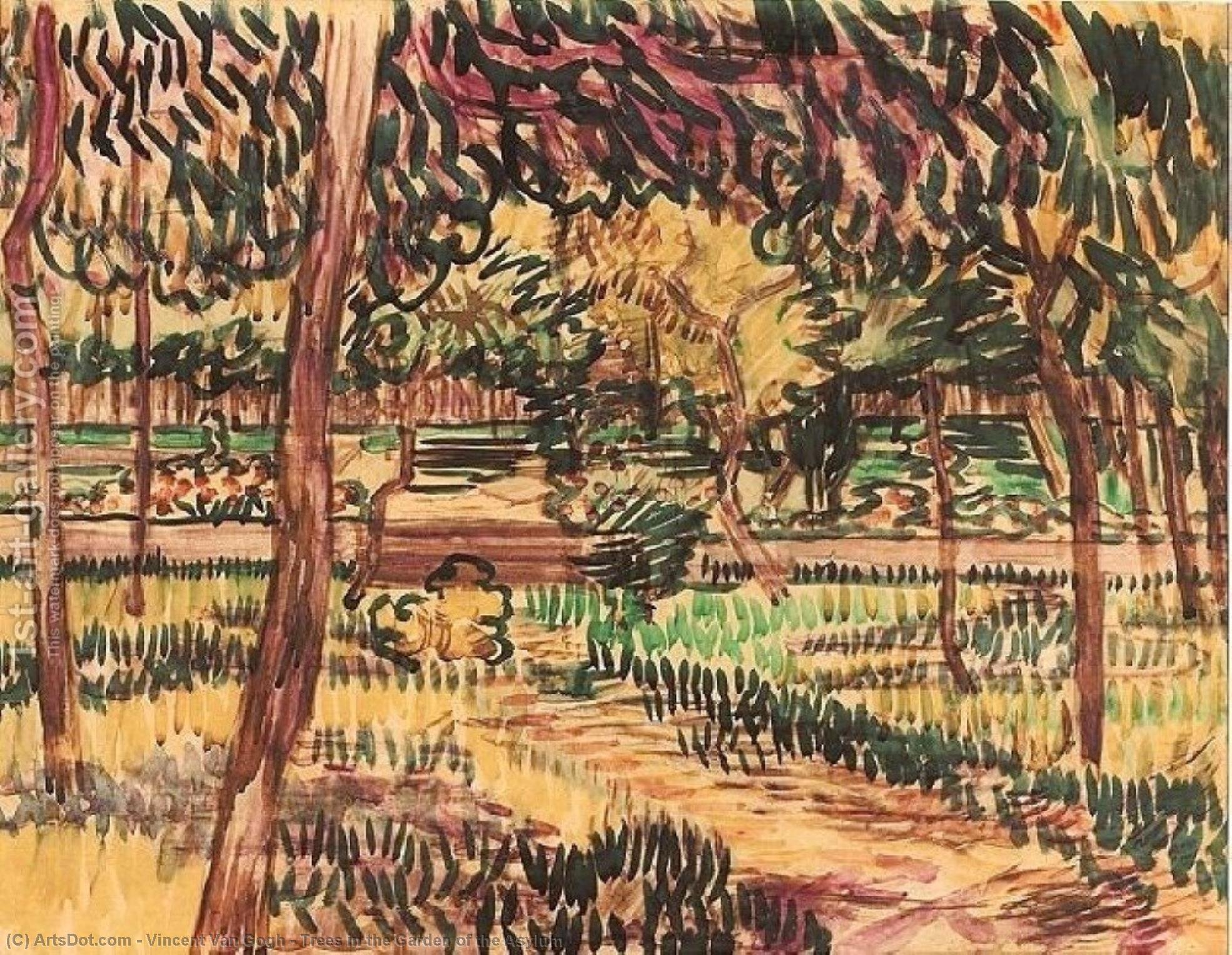 Bäume Im Garten Des Asyls — Vincent Willem Van Gogh