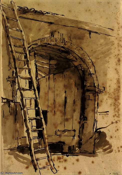 The Entrance To A Large Barn — Giambattista Tiepolo