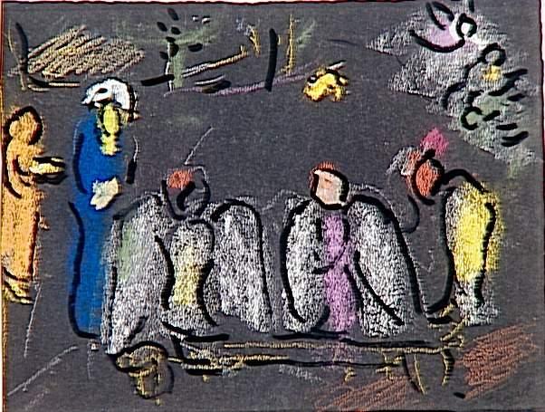 Abraham And Three Angels — マルク・シャガール