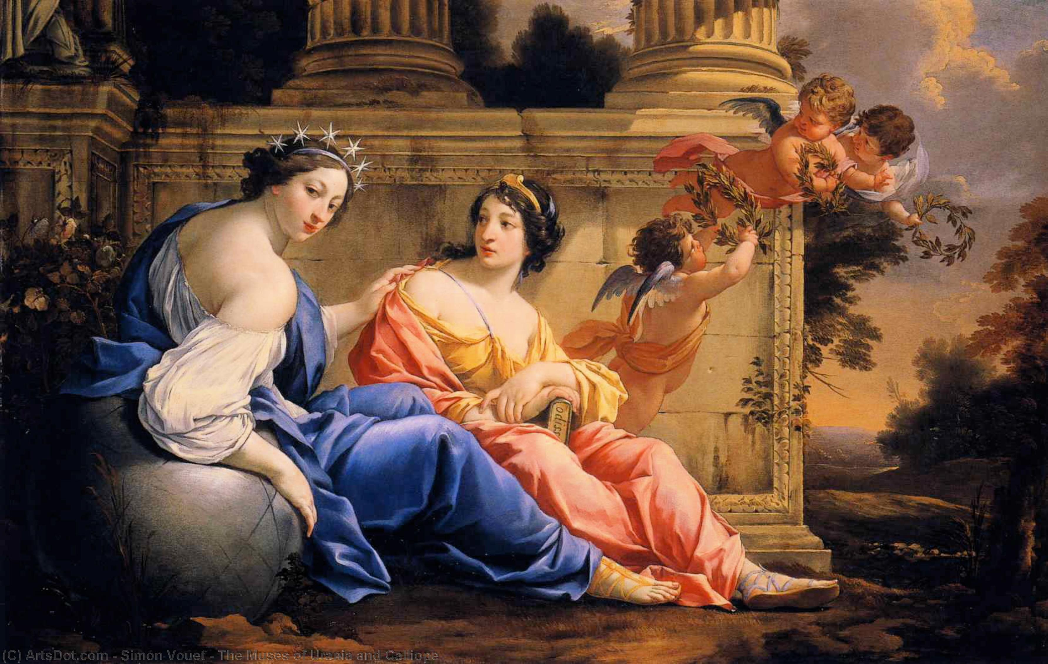 The Muses Of Urania And Calliope — Simon Vouet