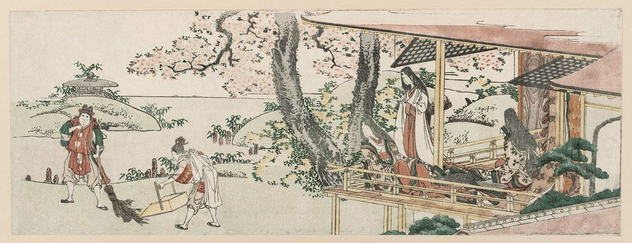 Ladies On The Veranda Of A Nobleman's House Watching — Katsushika Hokusai