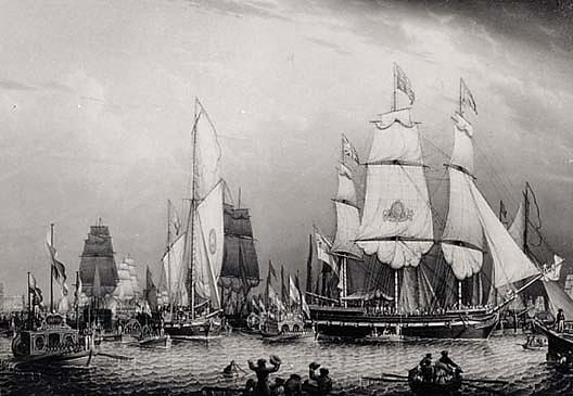 View Of The Royal Barges And Yacht, (painting) — Robert W. Salmon