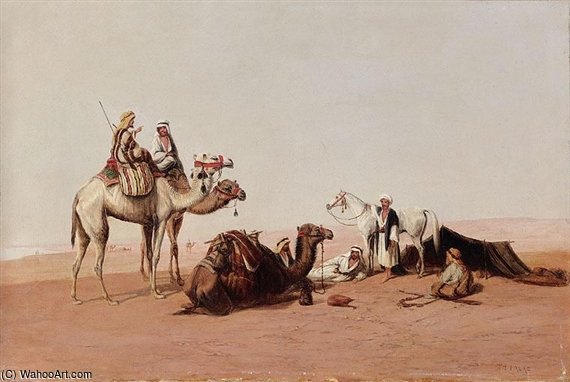 An Encampment In The Desert — Charles Théodore Frère Dit Frère Bey