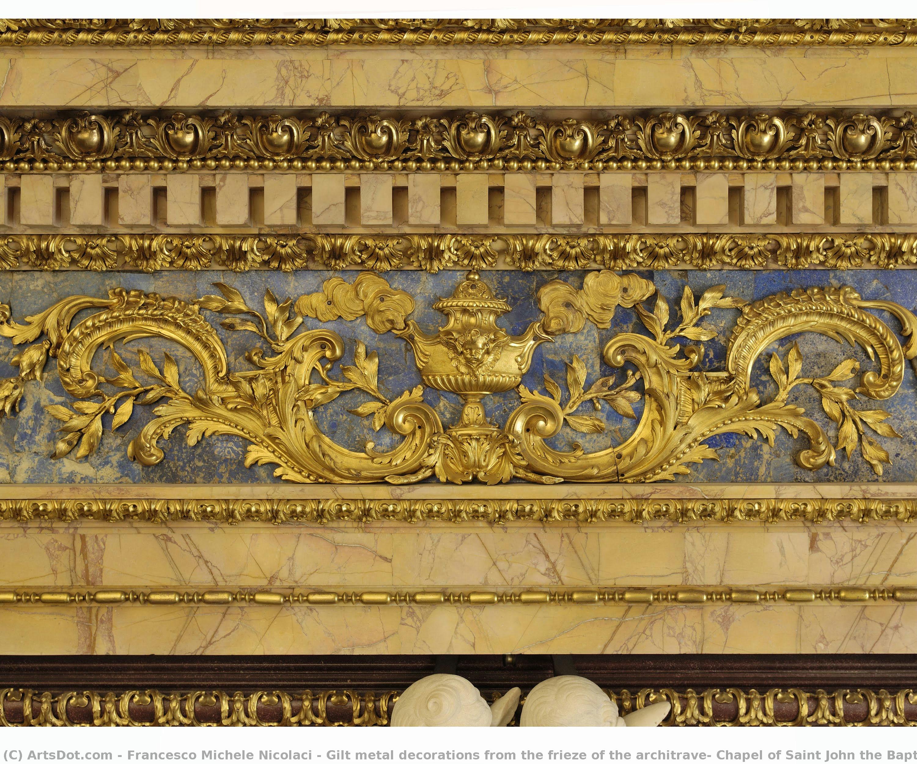 Gilt Metal Decorations From The Frieze Of The Architrave, Chapel Of Saint John The Baptist — Francesco Michele Nicolaci