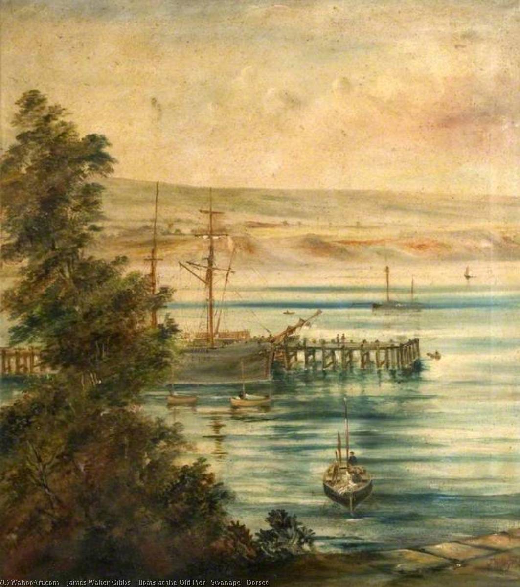 Boats At The Old Pier, Swanage, Dorset — James Walter Gibbs