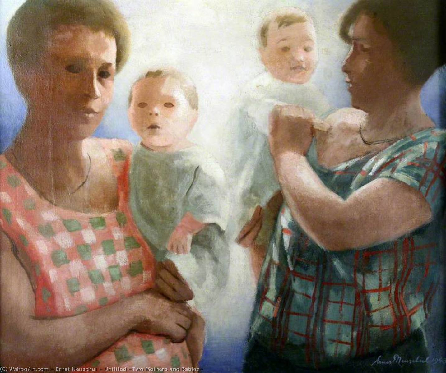 Untitled (two Mothers And Babies) — Ernst Neuschul