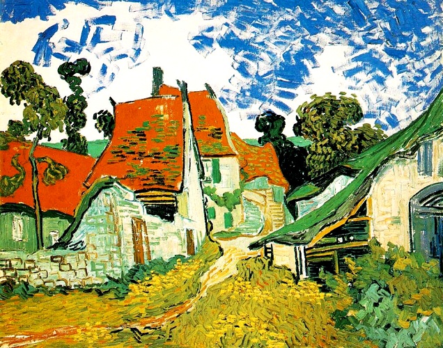 Village Street In Auvers [1890] — Vincent Willem Van Gogh