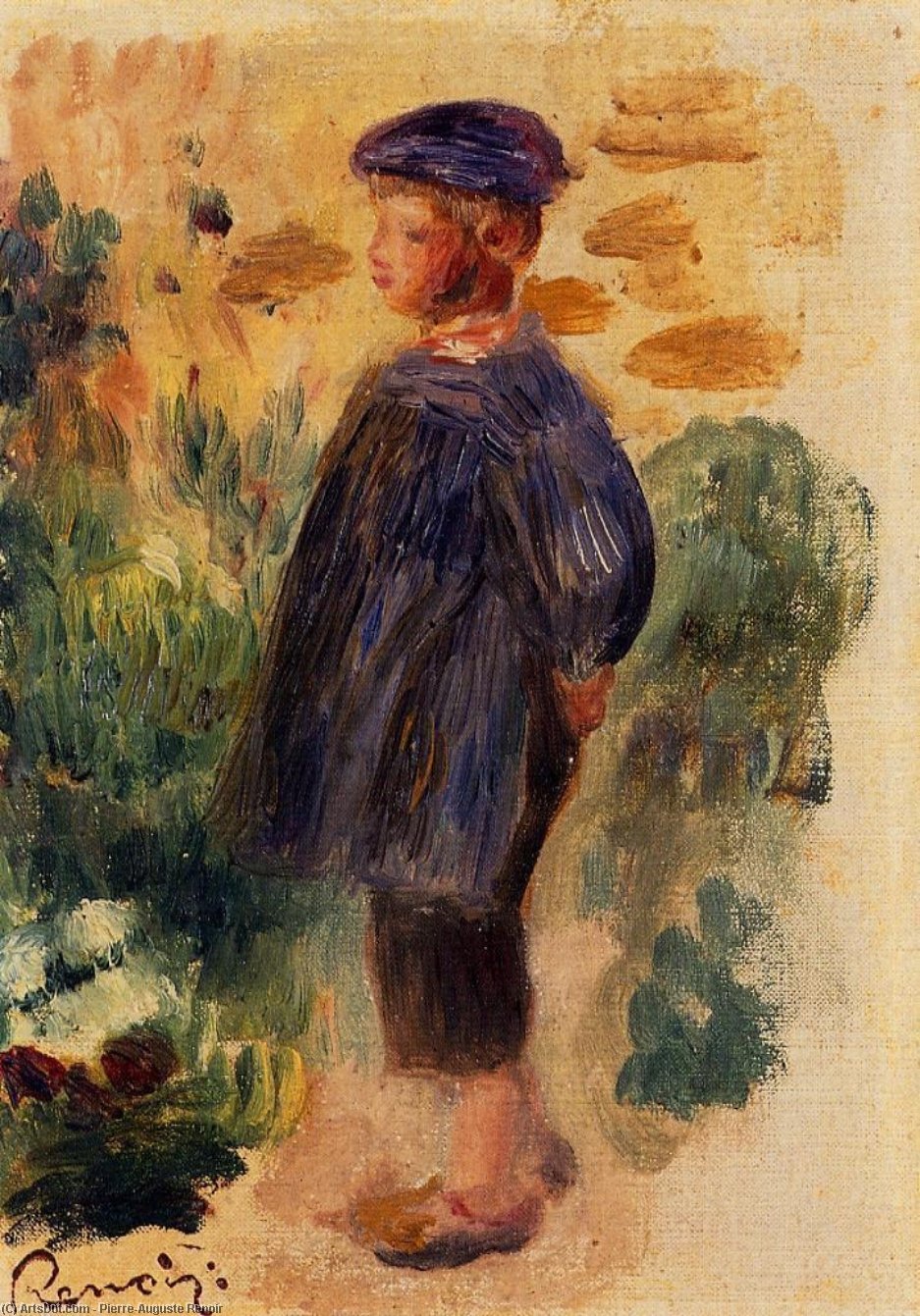 Portrait Of A Kid In A Beret — Pierre-auguste Renoir