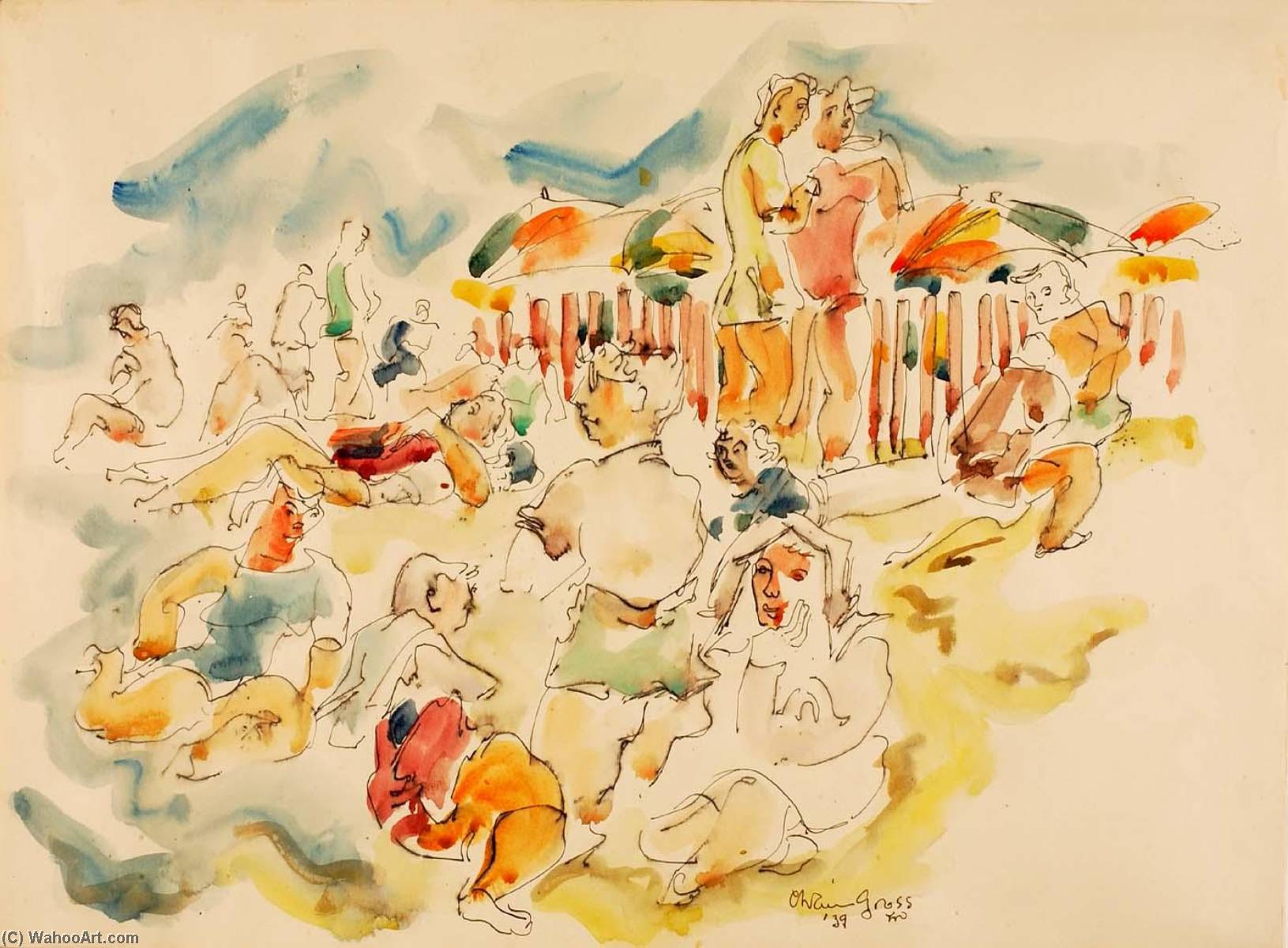 Beach Coney Island — Chaim Gross