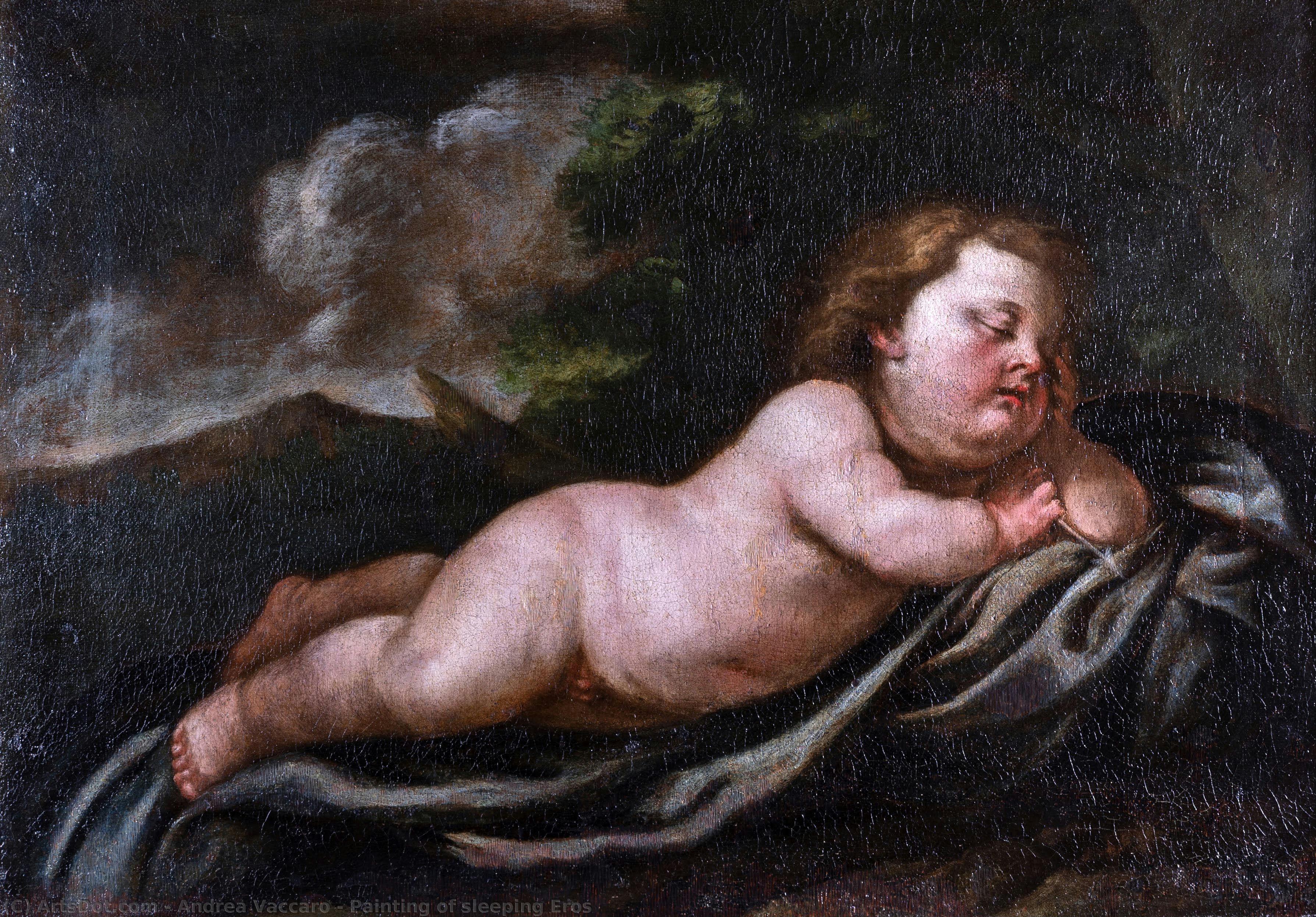 Painting Of Sleeping Eros — Andrea Vaccaro