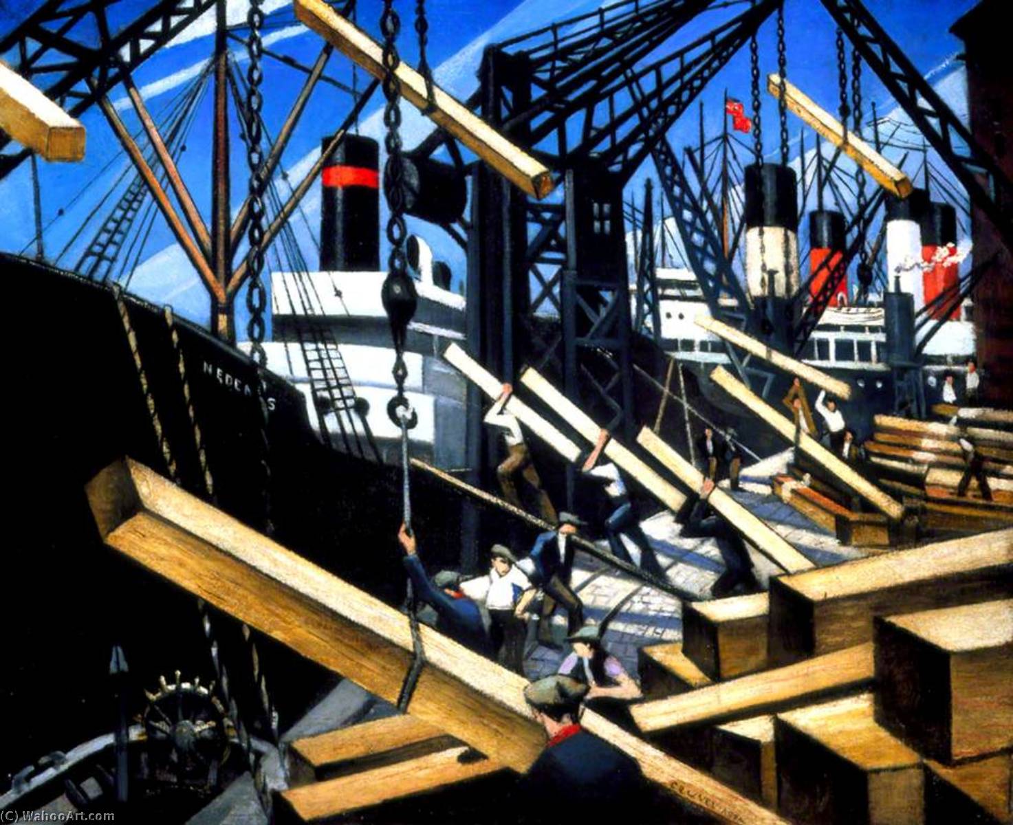 Loading Timber At Southampton Docks — Kristofer Ričard Vin Nevinson