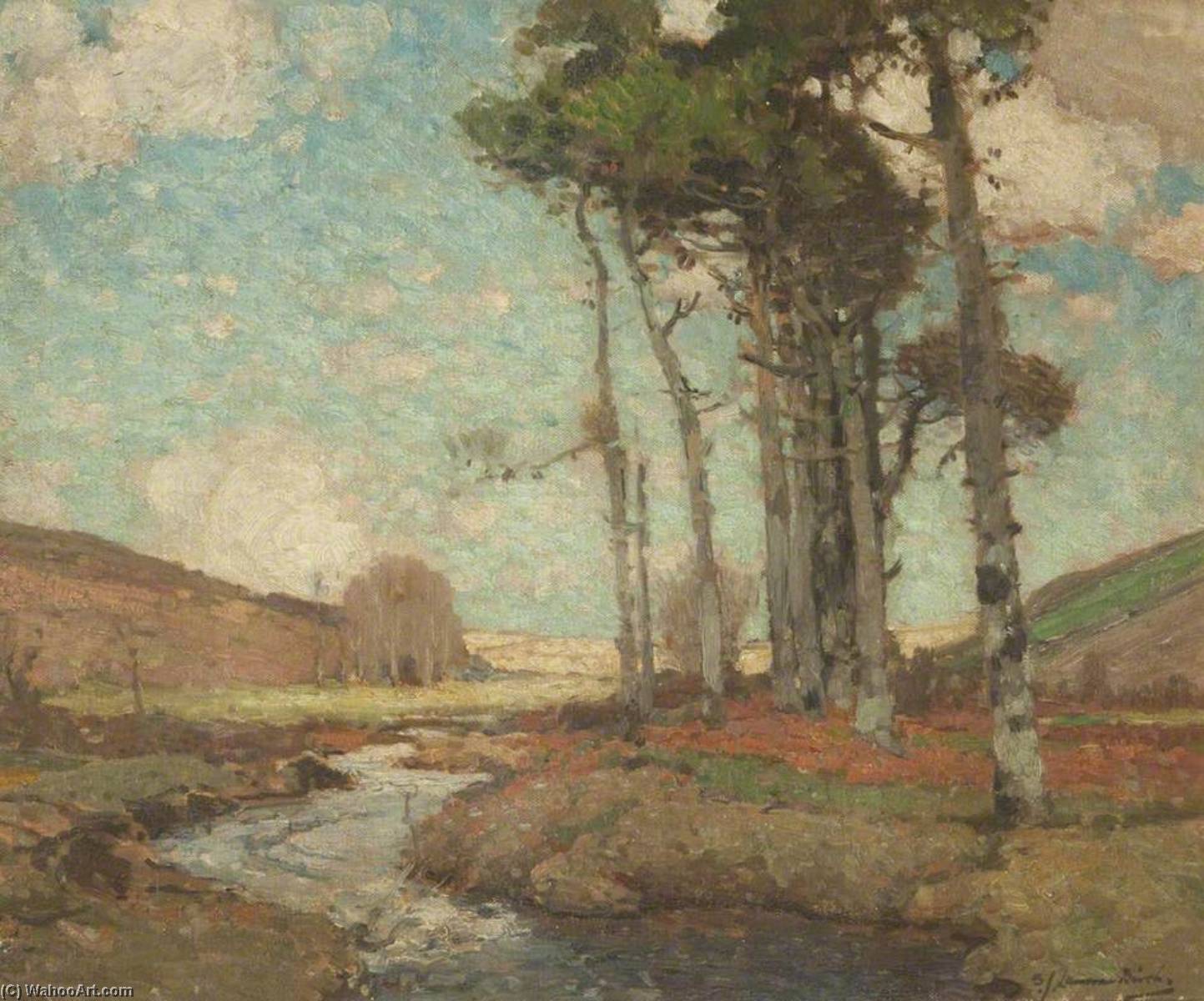 Trees By A Moorland Stream — Samuel John Lamorna Birch