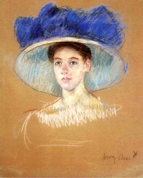Woman's Head With Large Hat — Mary Stevenson Cassatt