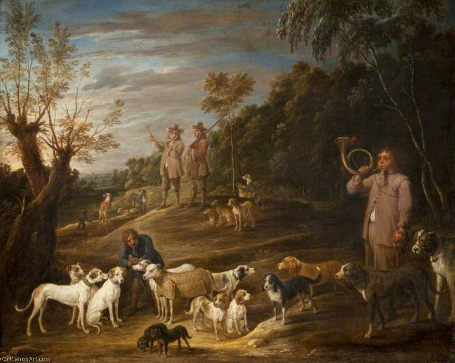 Landscape With Huntsmen And Dogs — David Teniers The Younger