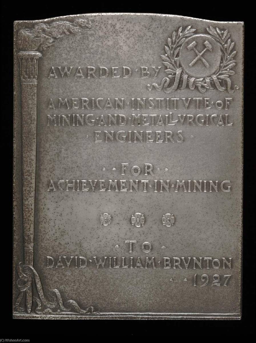 William Lawrence Saunders Award For Achievement In Mining (obverse) — Anthony De Francisci