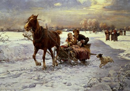 Lovers In A Sleigh — Alfred Wierusz Kowalski