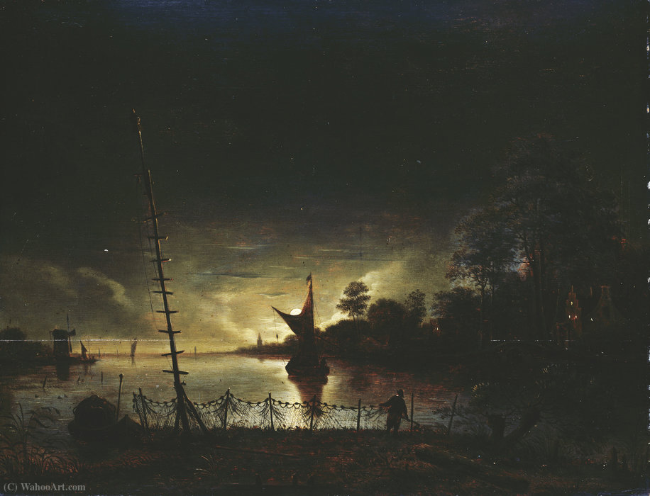 Landscape At Moonlight — Anthonie Van Borssum