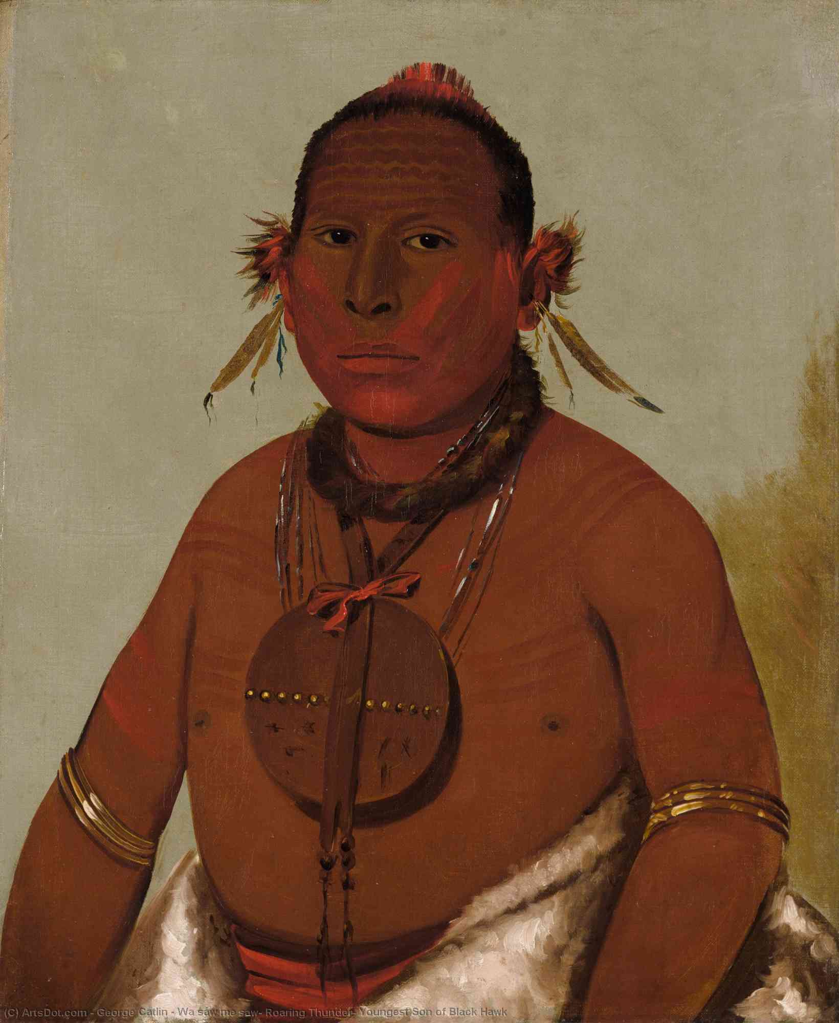 Wa Sáw Me Saw, Roaring Thunder, Youngest Son Of Black Hawk — George Catlin