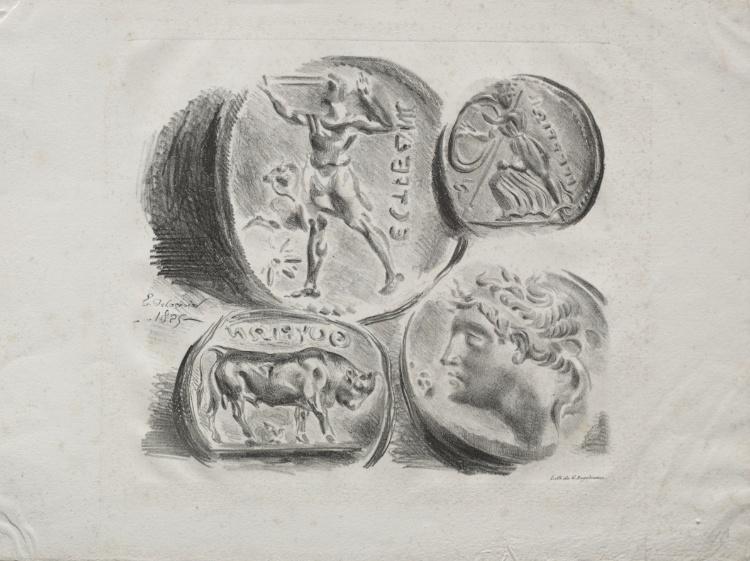 Sheet Of Four Antique Medals — Eugène Delacroix