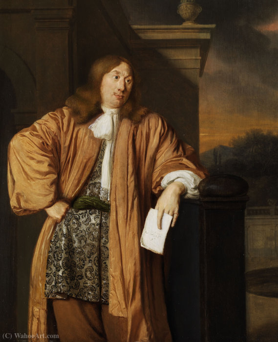 Portrait Of A Gentleman In Apricot-colored Dressing Gown. — Arie De Vois
