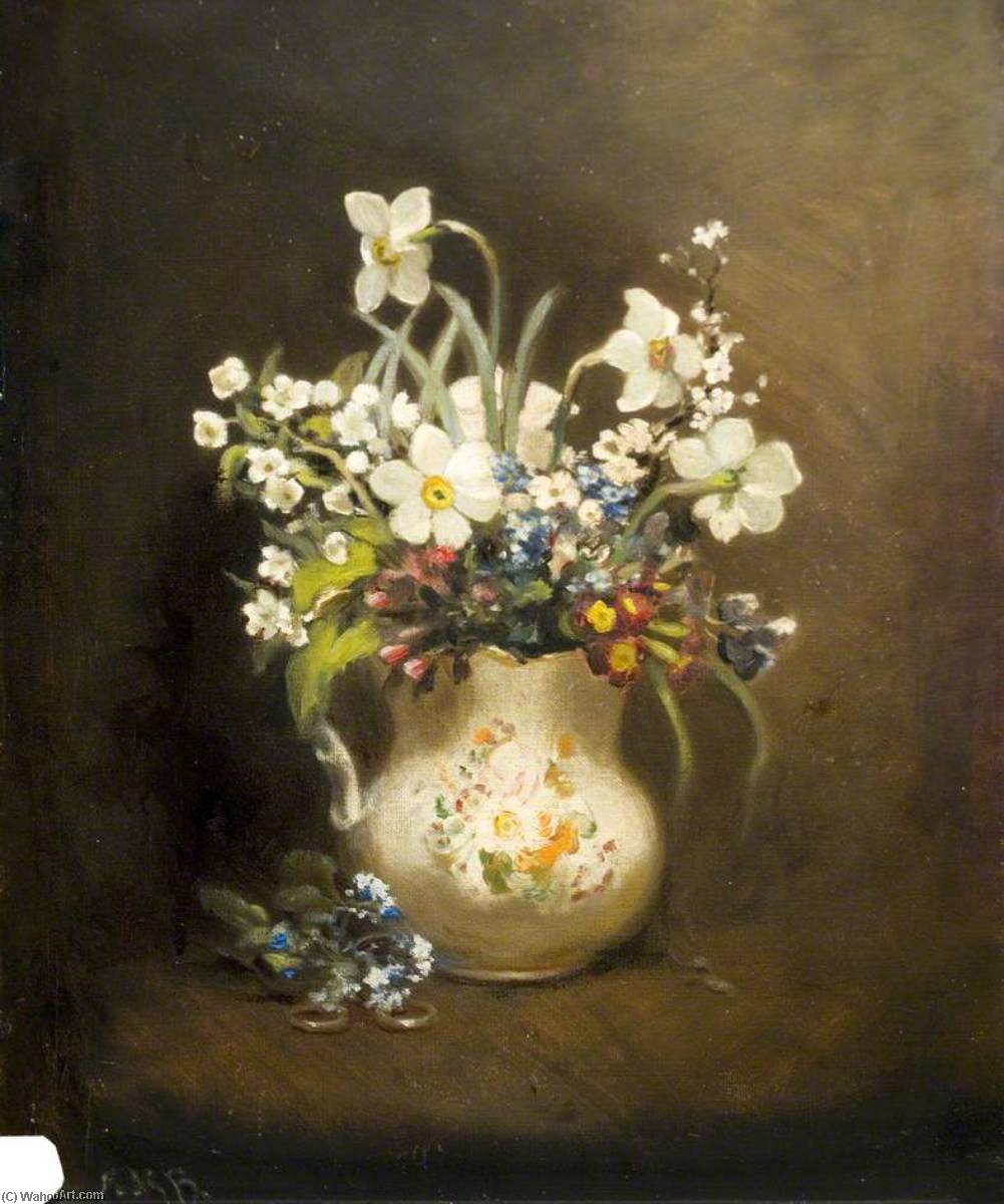 Bunch Of Flowers In Painted Jug — Ethel Susan Graham Bristowe