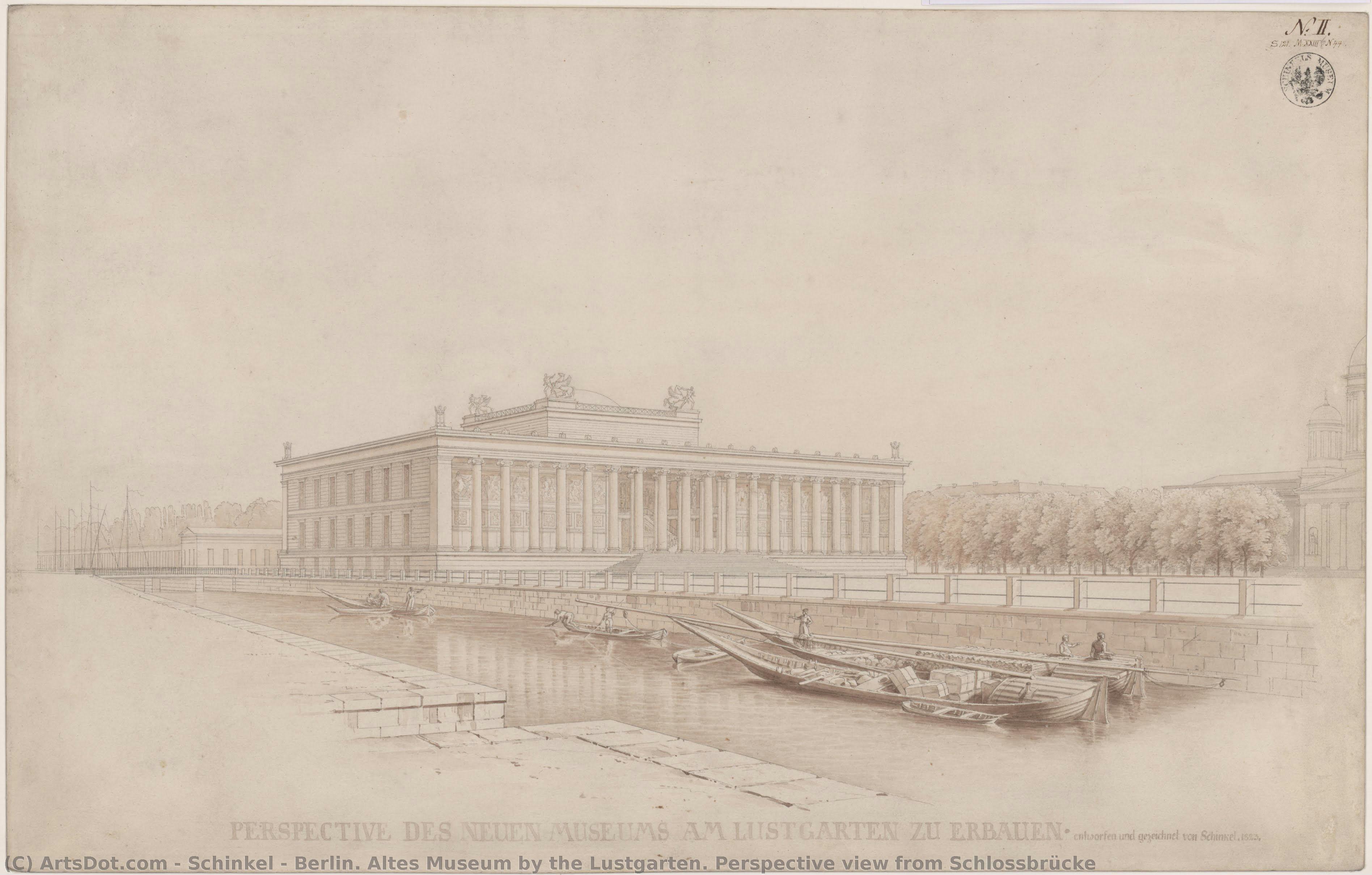 Berlin. Altes Museum By The Lustgarten. Perspective View From Schlossbrücke — Karl Fridrih Šinkel