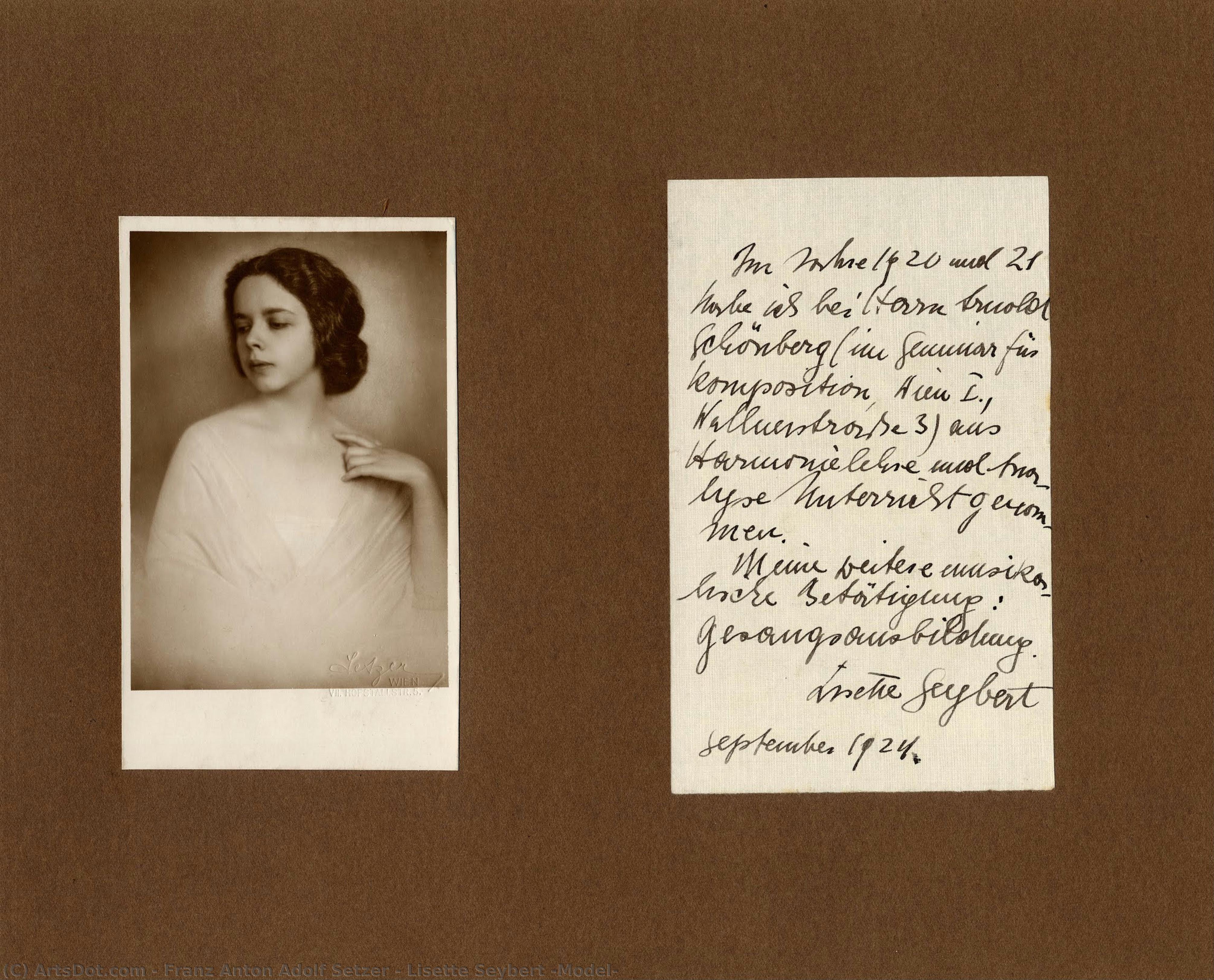 Lisette Seybert (model) — Franz Anton Adolf Setzer