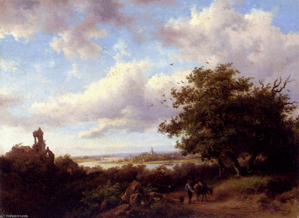 A Blustery Summer Landscape — Frederick Marianus Kruseman