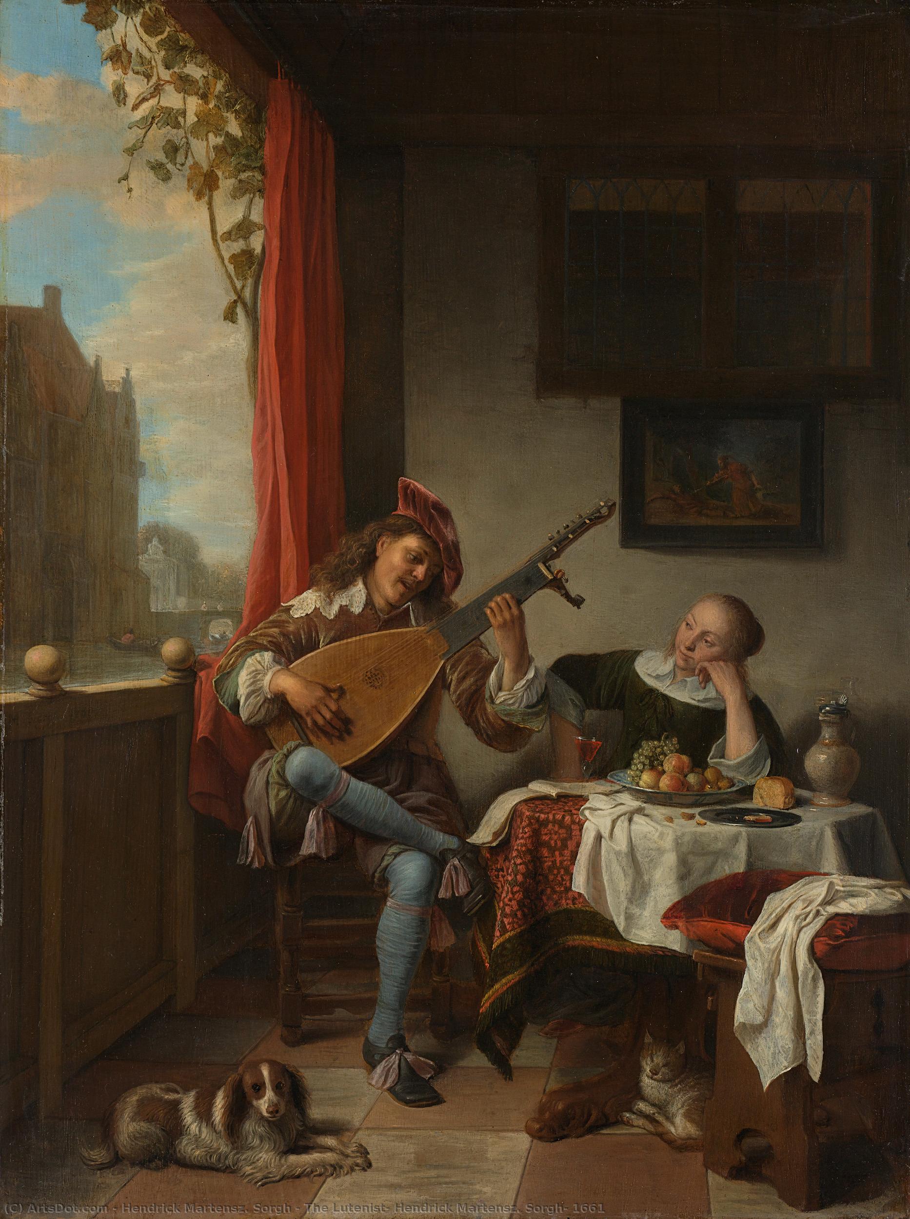 The Lutenist, Hendrick Martensz. Sorgh, 1661 — Hendrik Martenszoon Sorgh