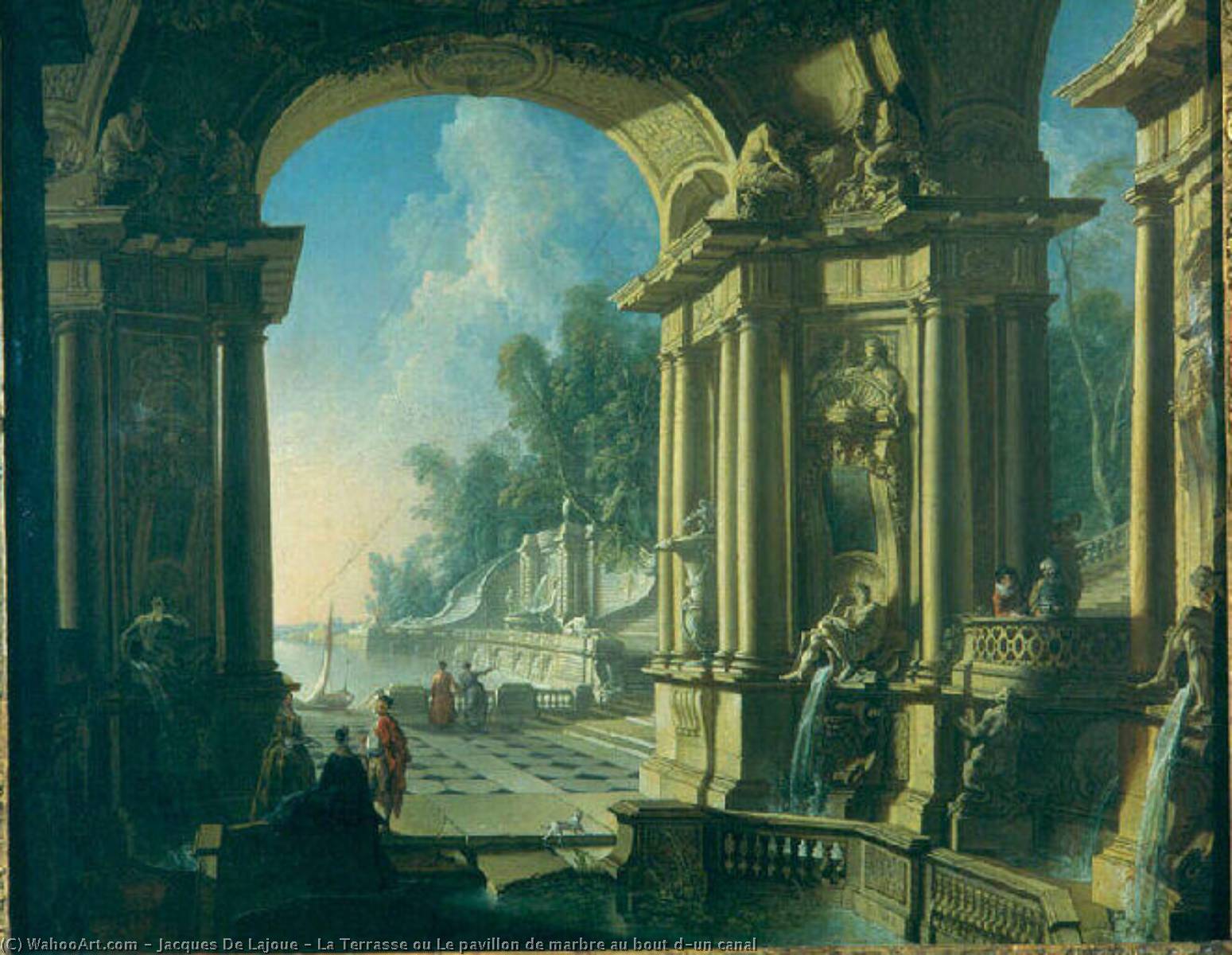 La Terrasse Ou Le Pavillon De Marbre Au Bout D'un Canal — Jacques De Lajoue