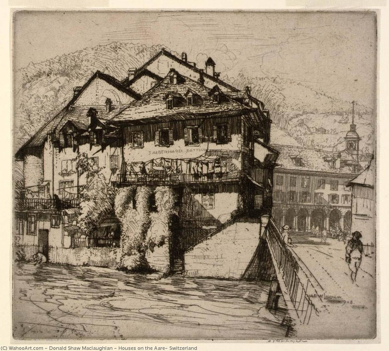Houses On The Aare, Switzerland — Donald Shaw Maclaughlan