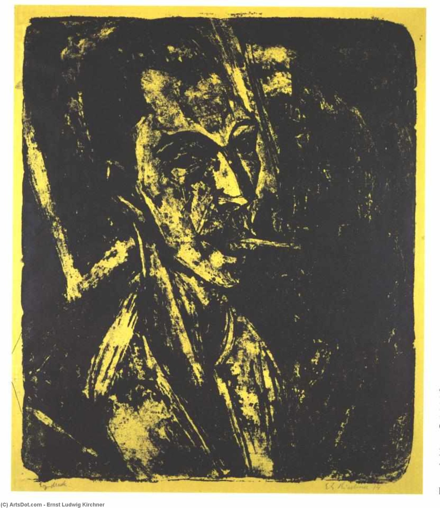 Self-portrait With Cigarette — Кирхнер
