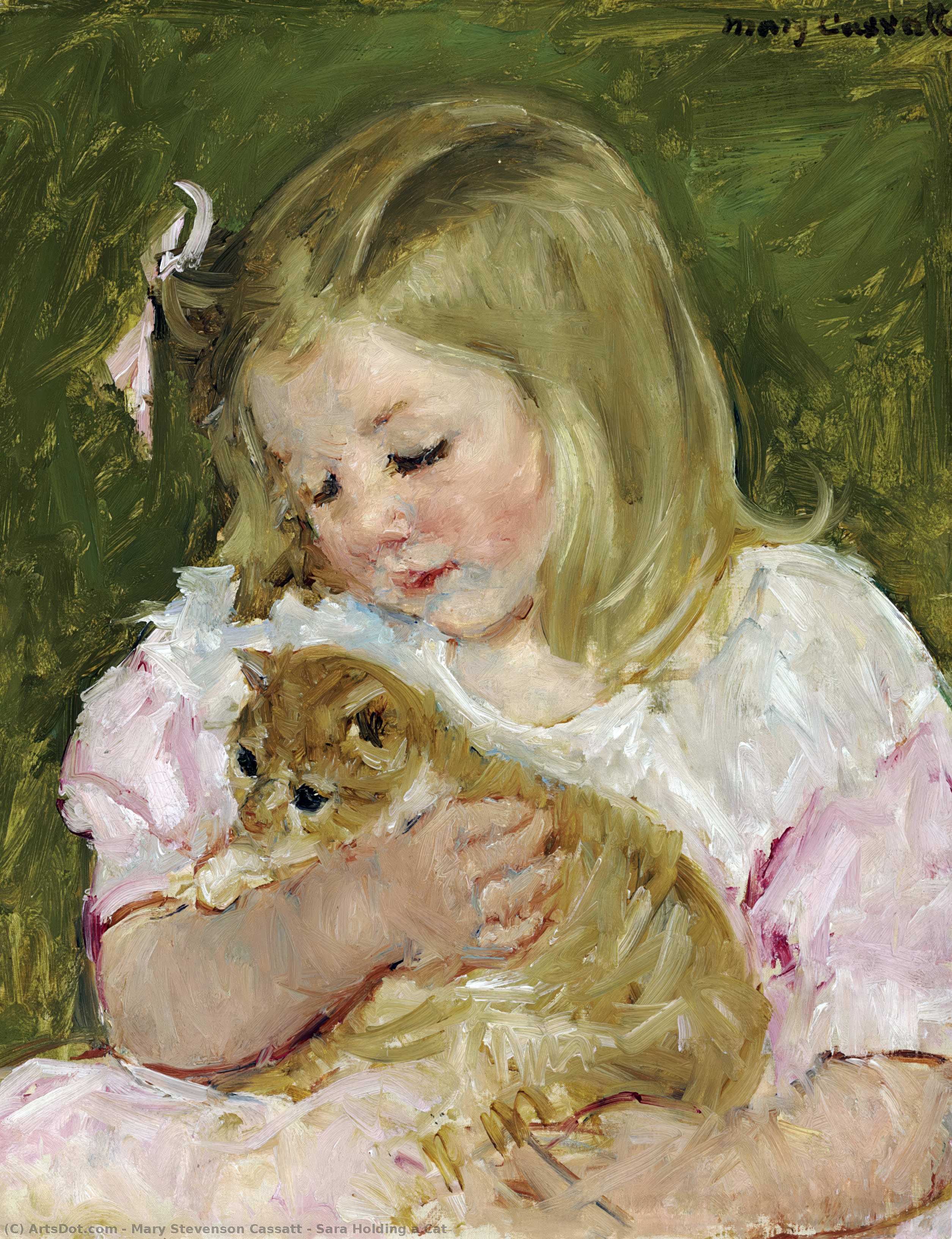Sara Holding A Cat — メアリー・カサット