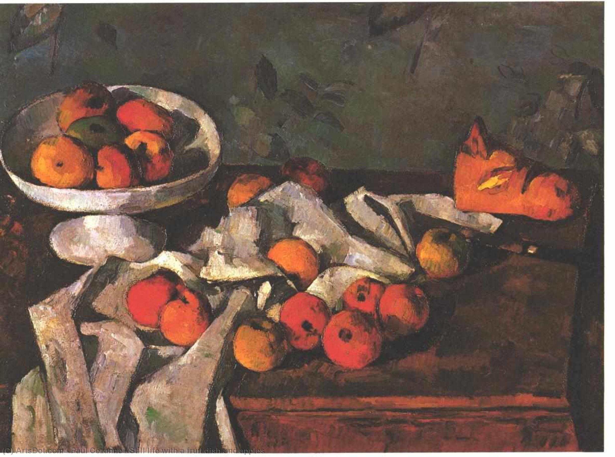Still Life With A Fruit Dish And Apples — Paul Cézanne