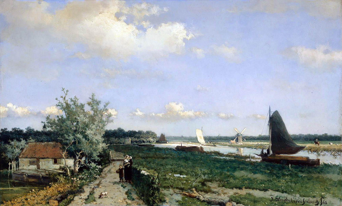 Canal At Rijswijk — Johan Hendrik Weissenbruch