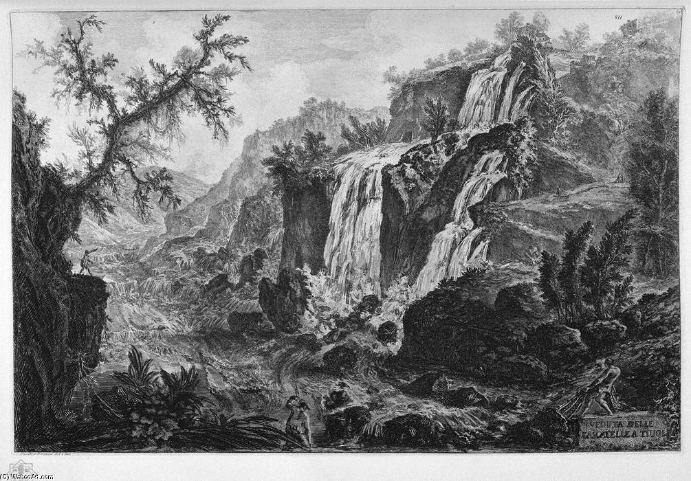 View Of The Waterfalls At Tivoli — Giovanni Battista Piranesi